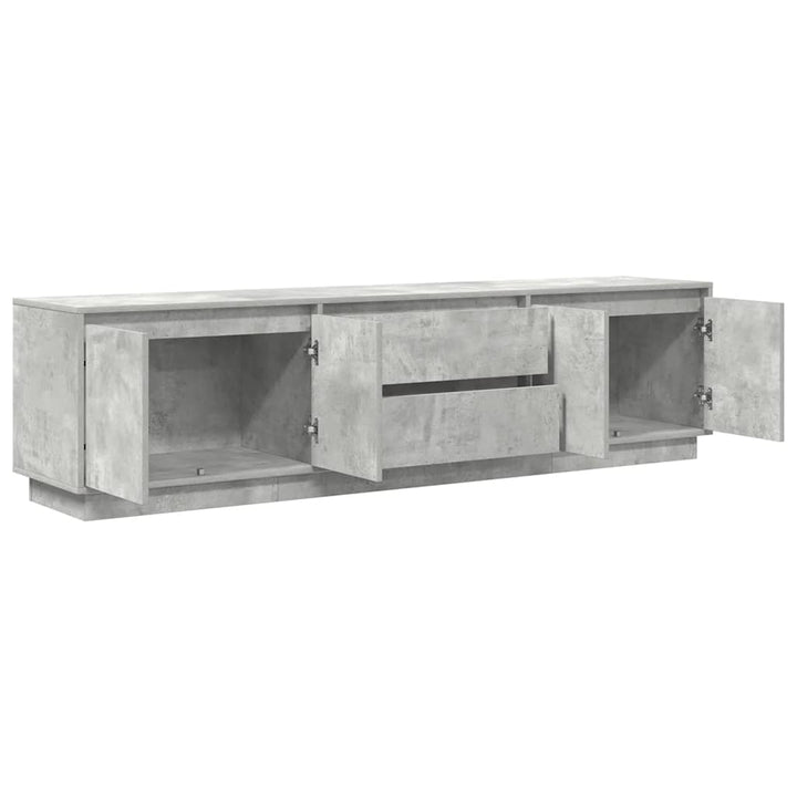 tv-bord med LED-lys 193,5x41x50 cm betongrå