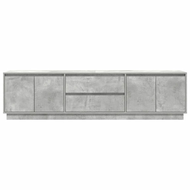 tv-bord med LED-lys 193,5x41x50 cm betongrå