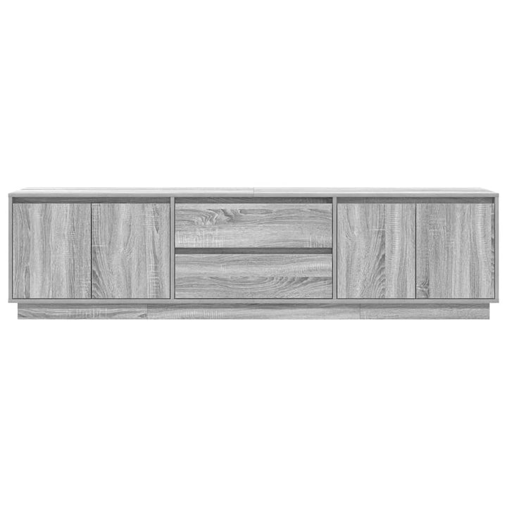tv-bord med LED-lys 193,5x41x50 cm grå sonoma-eg