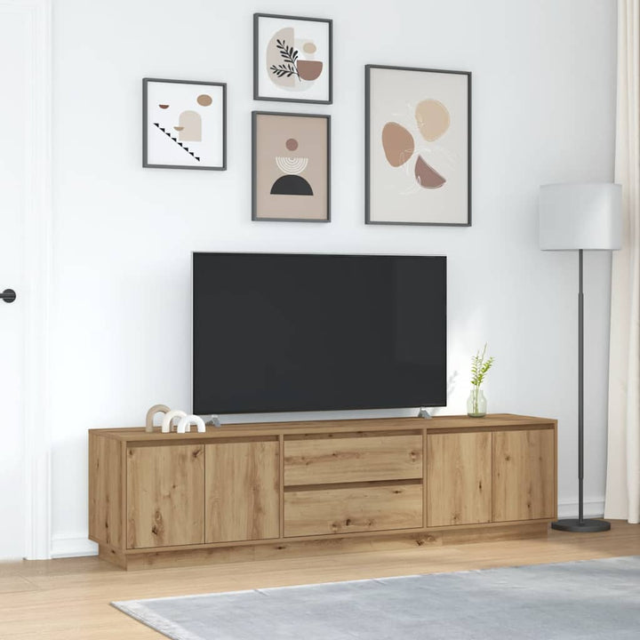 tv-bord med LED-lys 193,5x41x50 cm kunsteg
