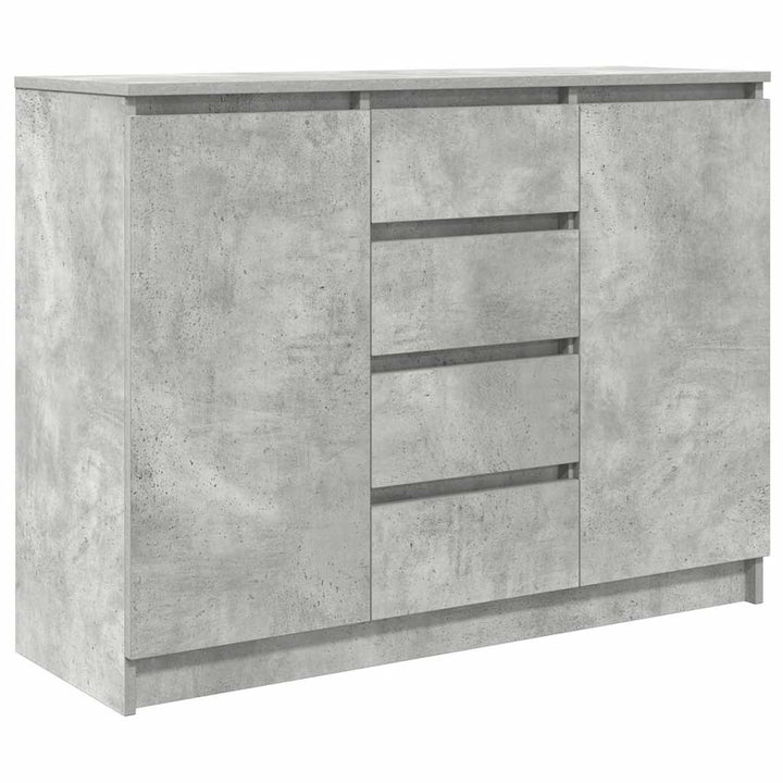 skænk med skuffer 100,5x35x76 cm konstrueret træ betongrå