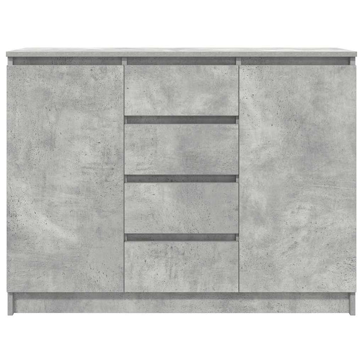 skænk med skuffer 100,5x35x76 cm konstrueret træ betongrå