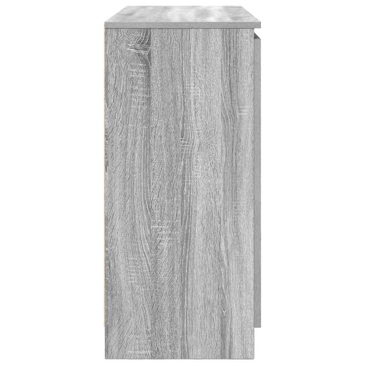 skænk med skuffer 100,5x35x76 cm konstrueret træ grå sonoma-eg