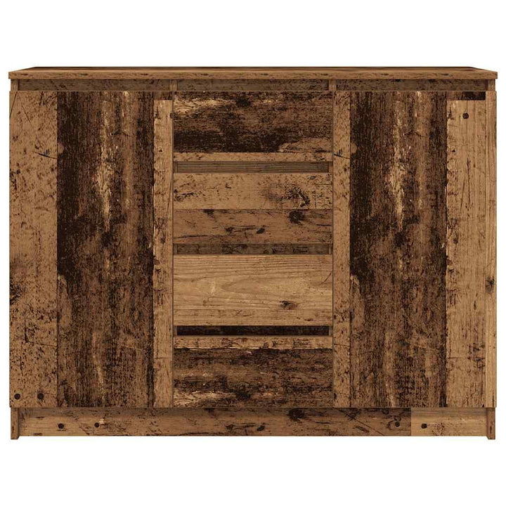 skænk med skuffer 100,5x35x76 cm konstrueret træ antikt træ