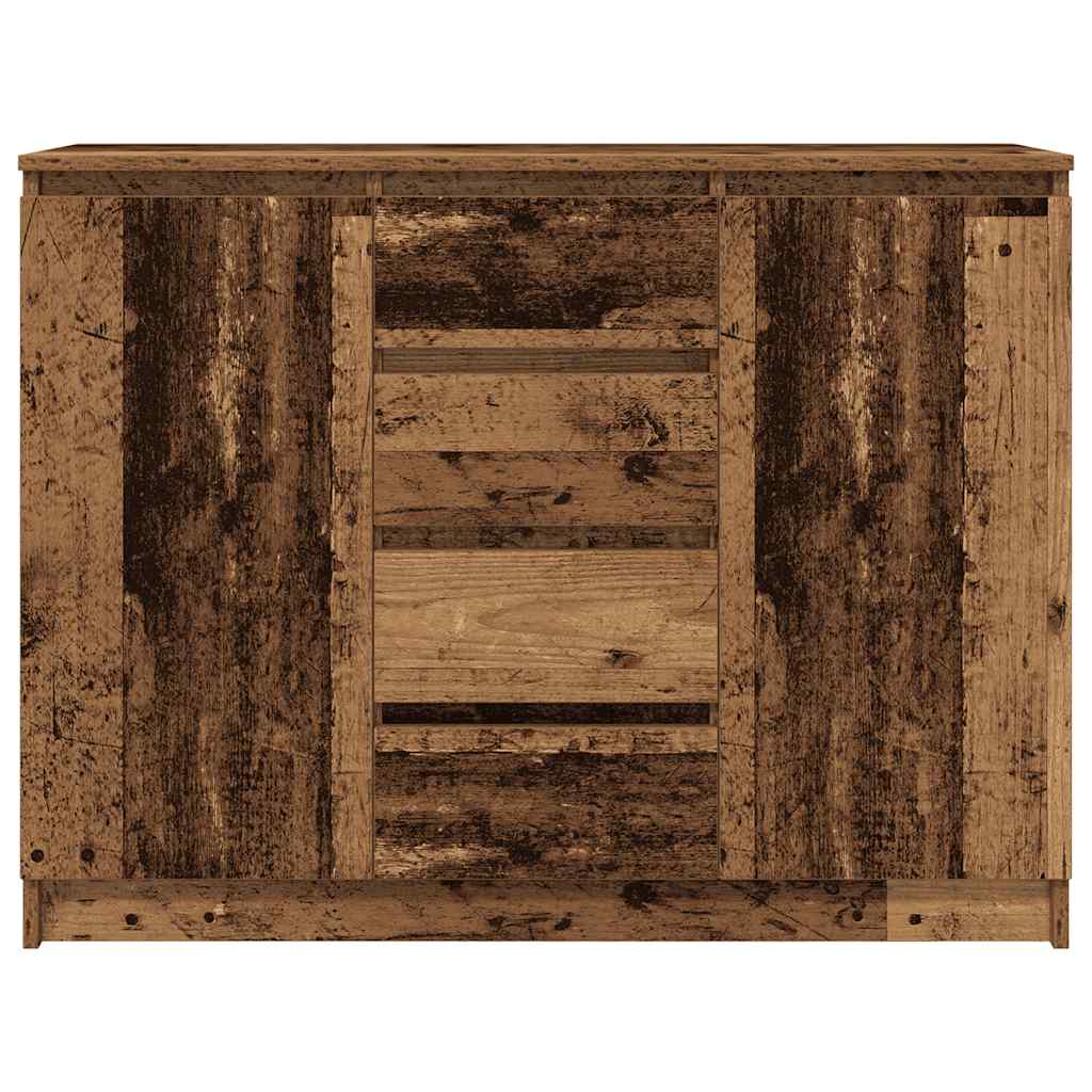 skænk med skuffer 100,5x35x76 cm konstrueret træ antikt træ