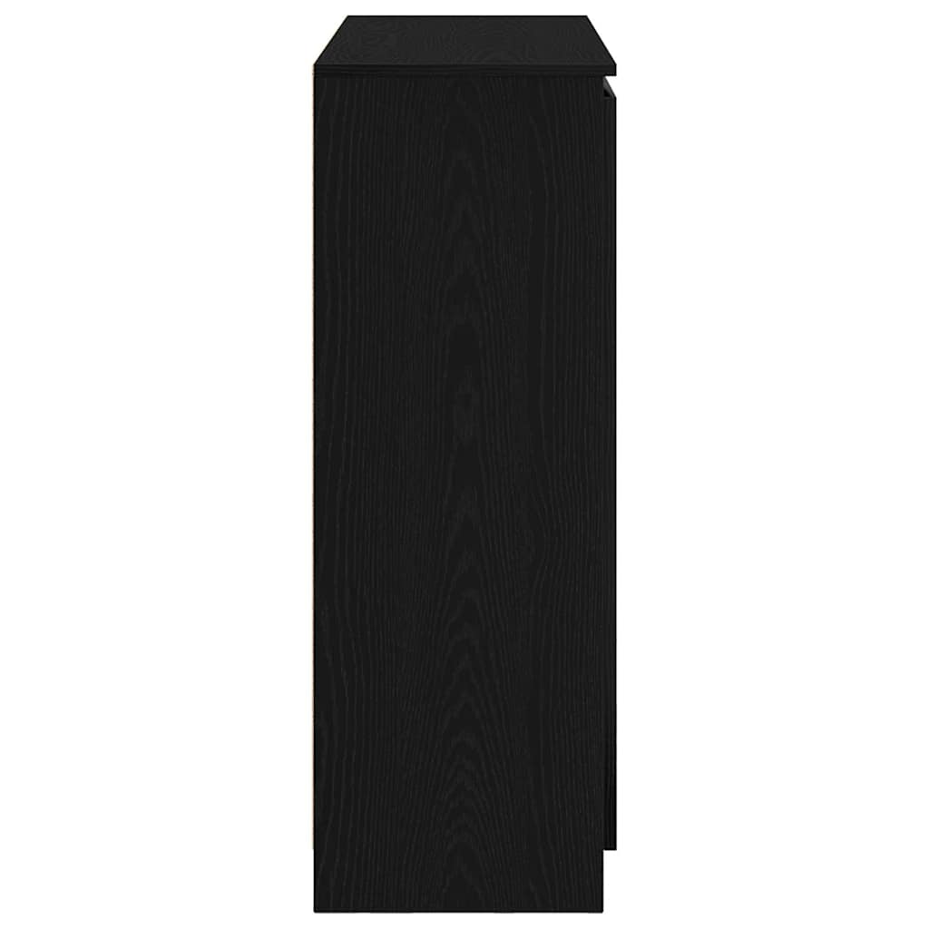 skænk med skuffer 100,5x35x98,5 cm konstrueret træ sort egetræ
