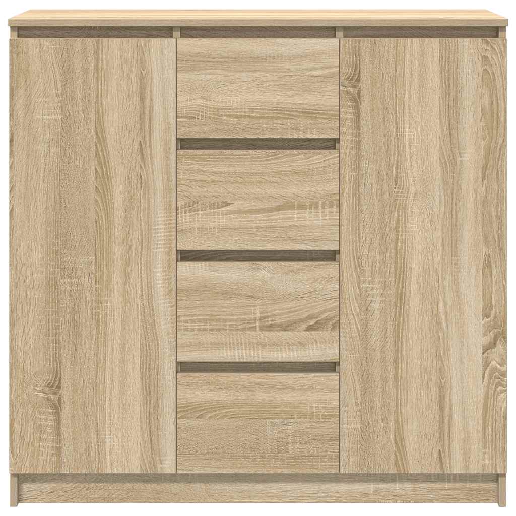skænk med skuffer 100,5x35x98,5 cm konstrueret træ sonoma-eg
