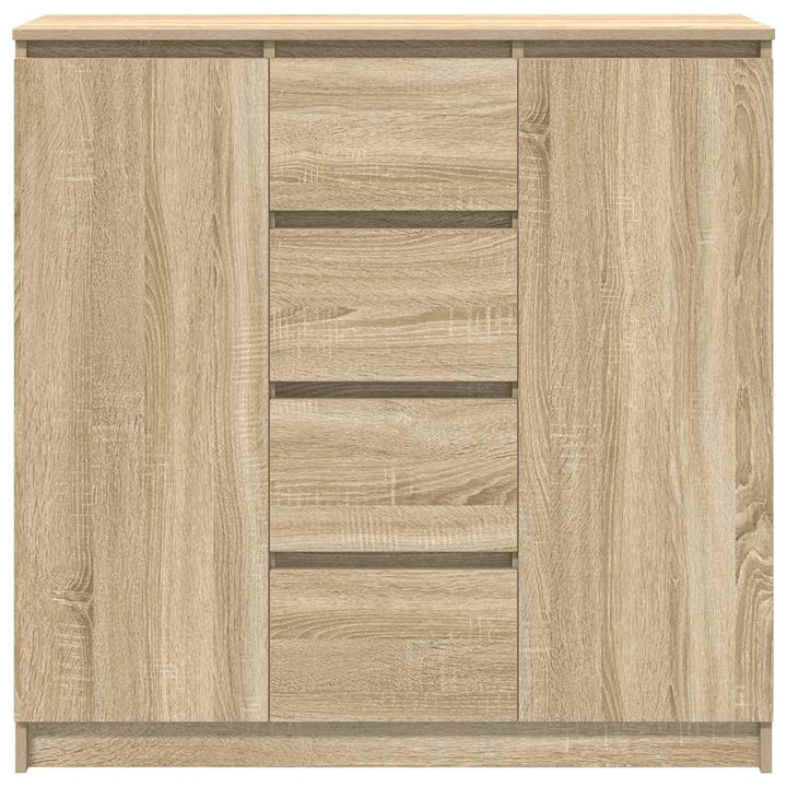 skænk med skuffer 100,5x35x98,5 cm konstrueret træ sonoma-eg