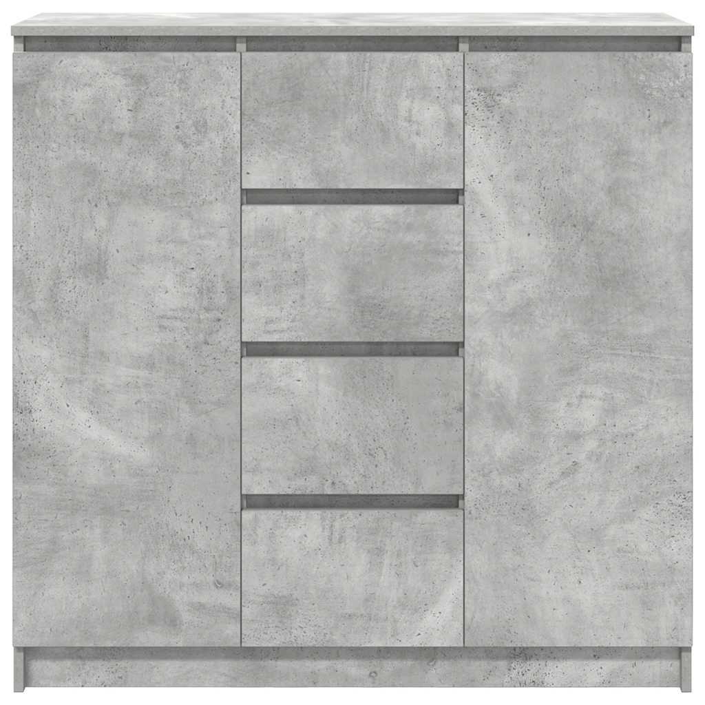 skænk med skuffer 100,5x35x98,5 cm konstrueret træ betongrå