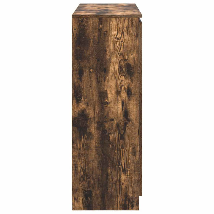 skænk med skuffer 100,5x35x98,5 cm konstrueret træ røget egetræ