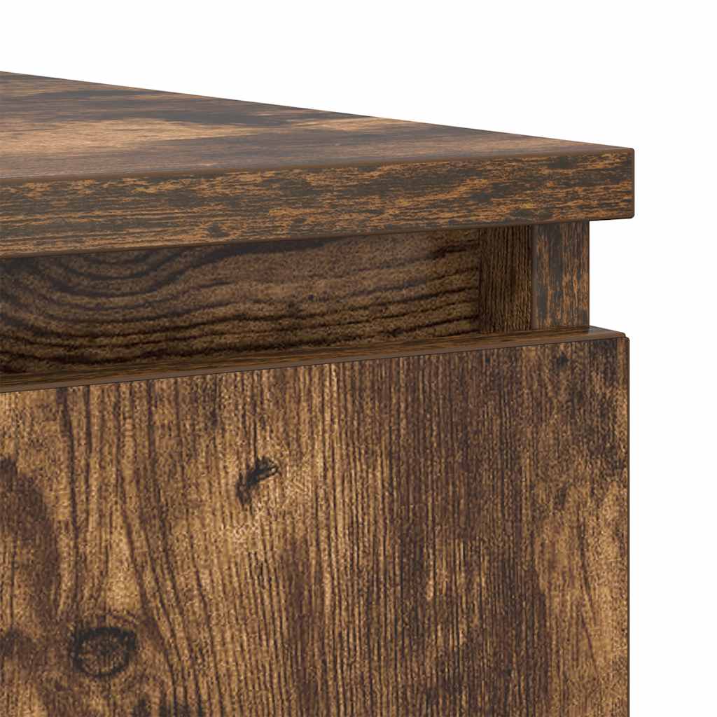 skænk med skuffer 100,5x35x98,5 cm konstrueret træ røget egetræ