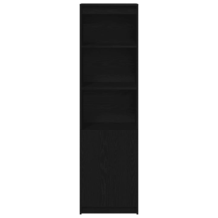 højskab 50x35x180 cm konstrueret træ sort egetræsfarve