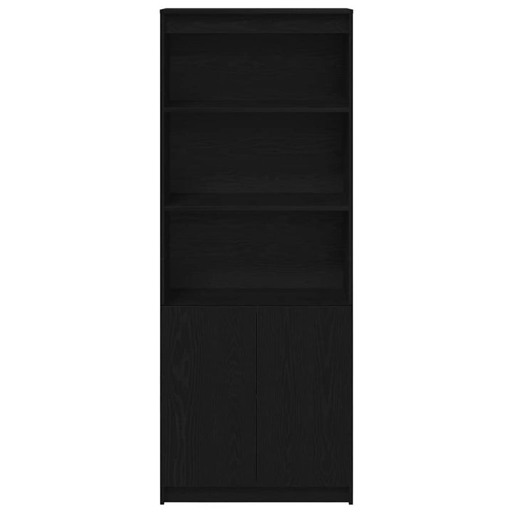 højskab 70x35x180 cm konstrueret træ sort egetræsfarve