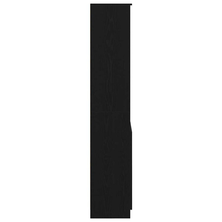 højskab 70x35x180 cm konstrueret træ sort egetræsfarve