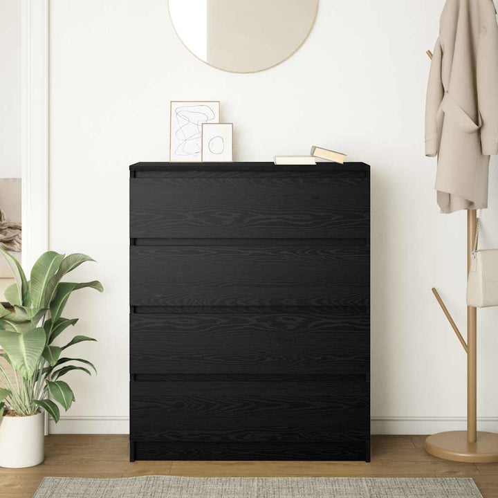 skænk 80x35x99 cm konstrueret træ sort egetræsfarve