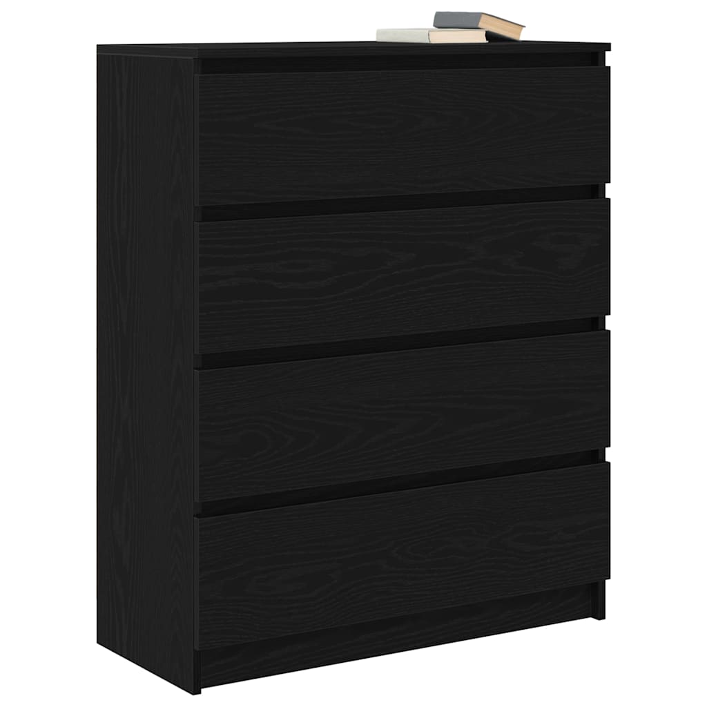 skænk 80x35x99 cm konstrueret træ sort egetræsfarve