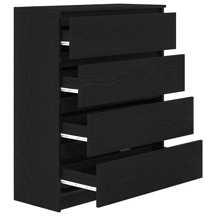 skænk 80x35x99 cm konstrueret træ sort egetræsfarve