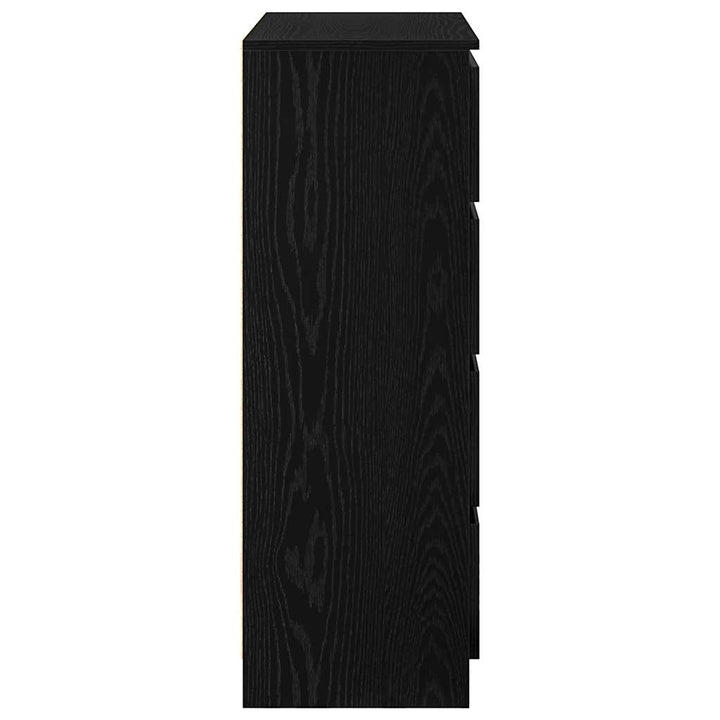skænk 80x35x99 cm konstrueret træ sort egetræsfarve
