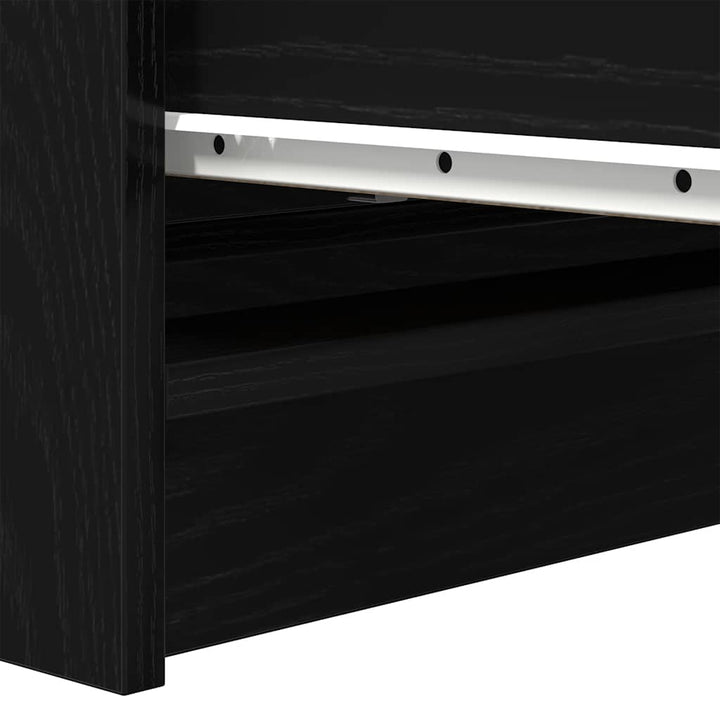 skænk 80x35x99 cm konstrueret træ sort egetræsfarve