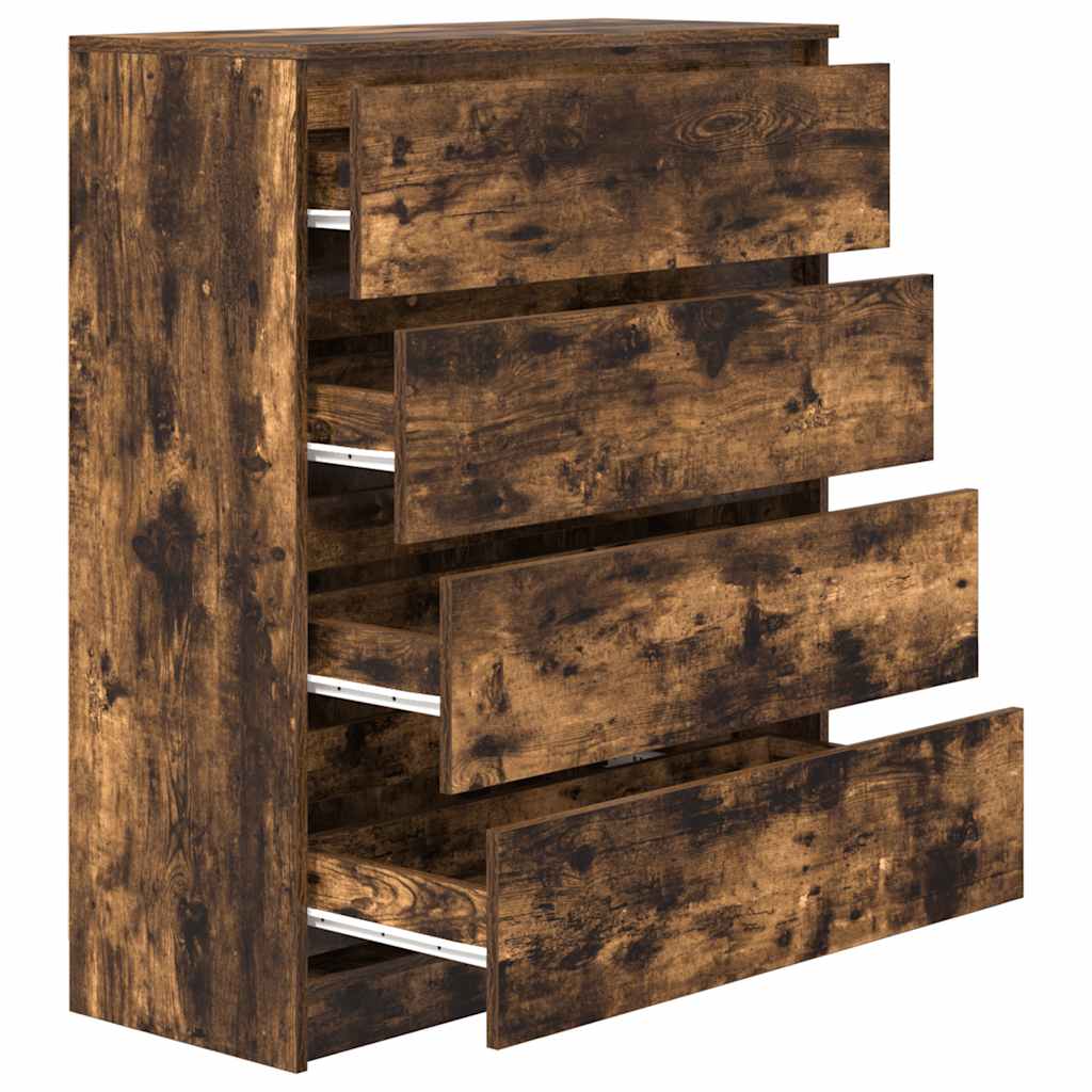 skænk 80x35x99 cm konstrueret træ røget egetræsfarve
