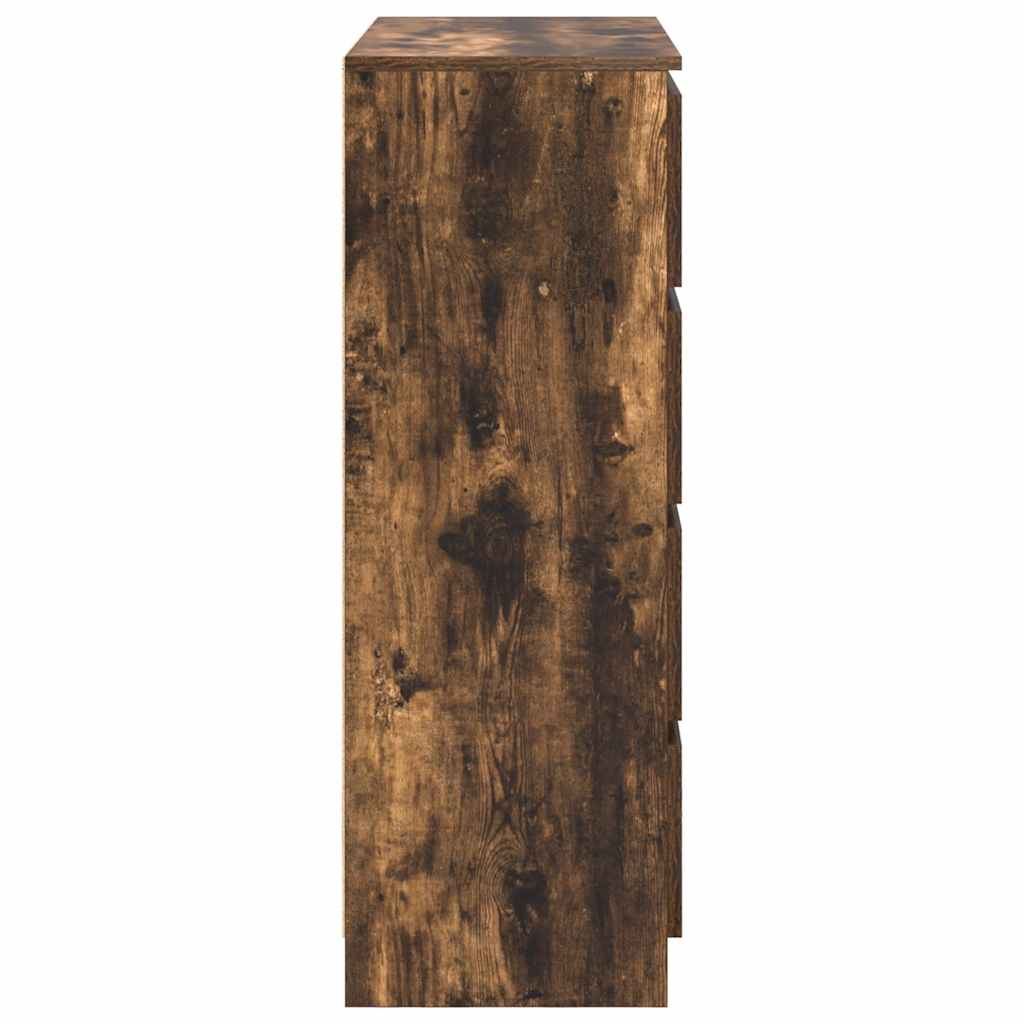 skænk 80x35x99 cm konstrueret træ røget egetræsfarve