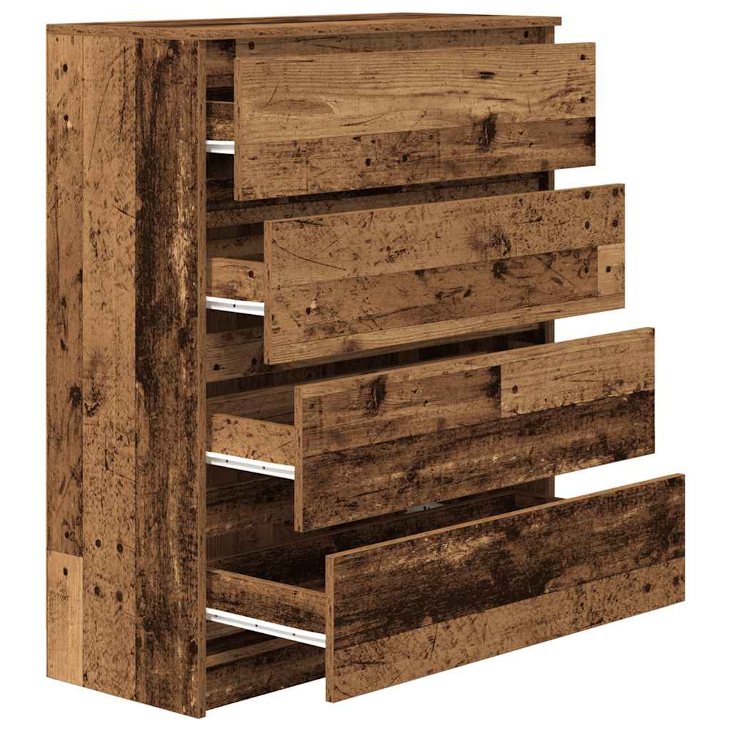 skænk 80x35x99 cm konstrueret træ antikt træ