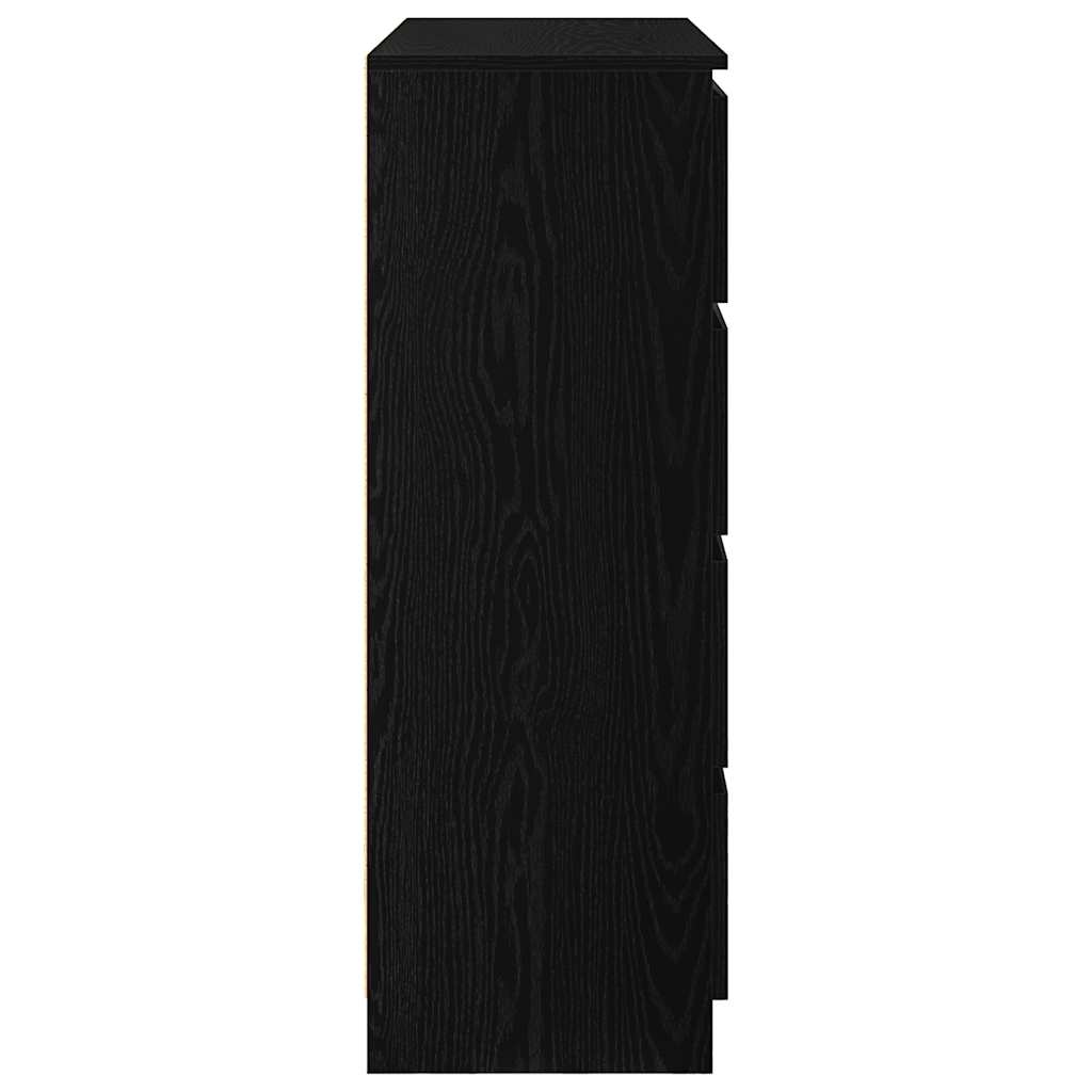 skænk 100x35x99 cm konstrueret træ sort egetræsfarve