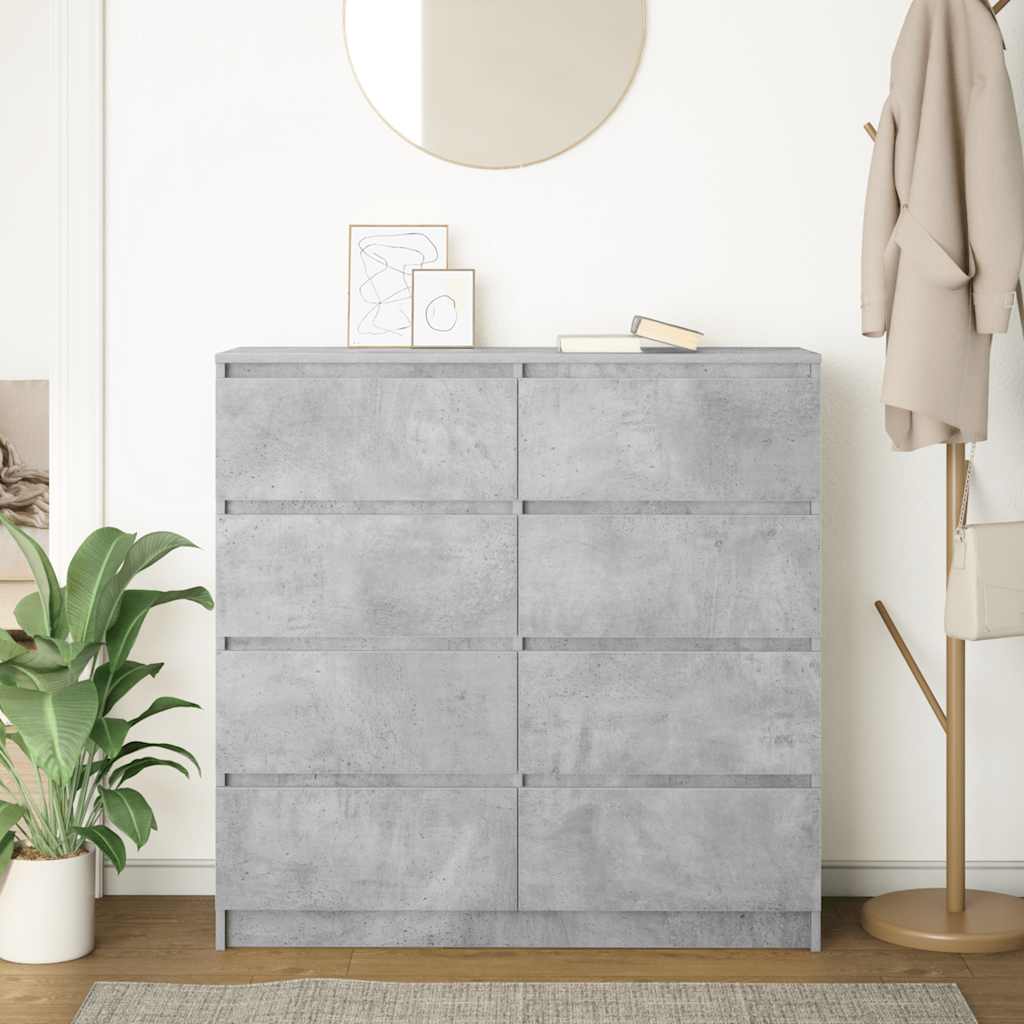 skænk 100x35x99 cm konstrueret træ betongrå