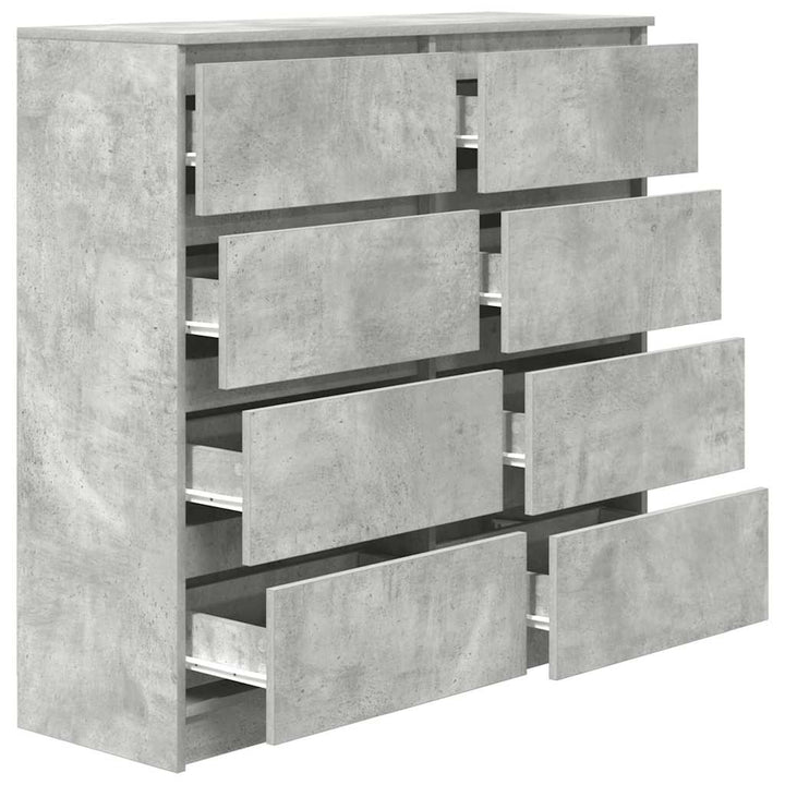 skænk 100x35x99 cm konstrueret træ betongrå