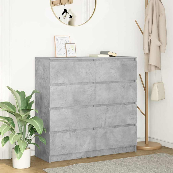 skænk 100x35x99 cm konstrueret træ betongrå