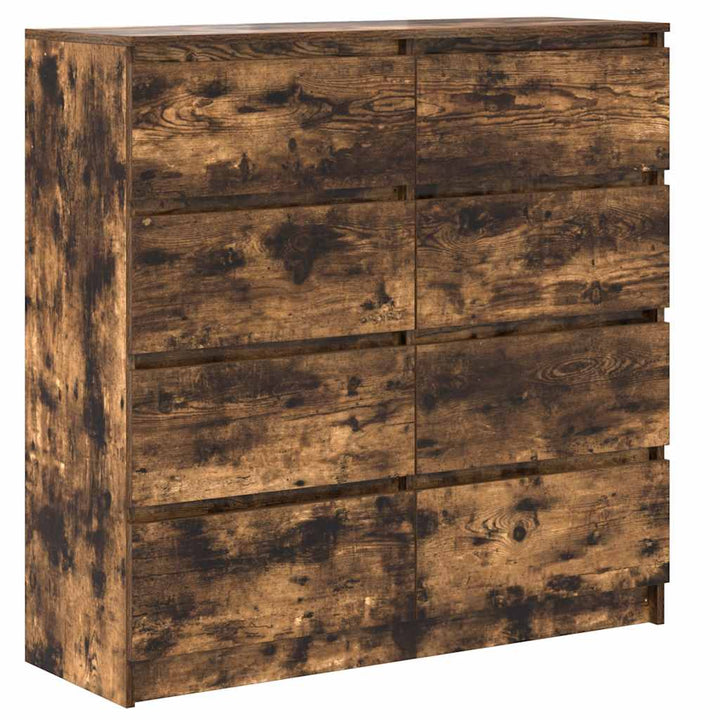 skænk 100x35x99 cm konstrueret træ røget egetræsfarve
