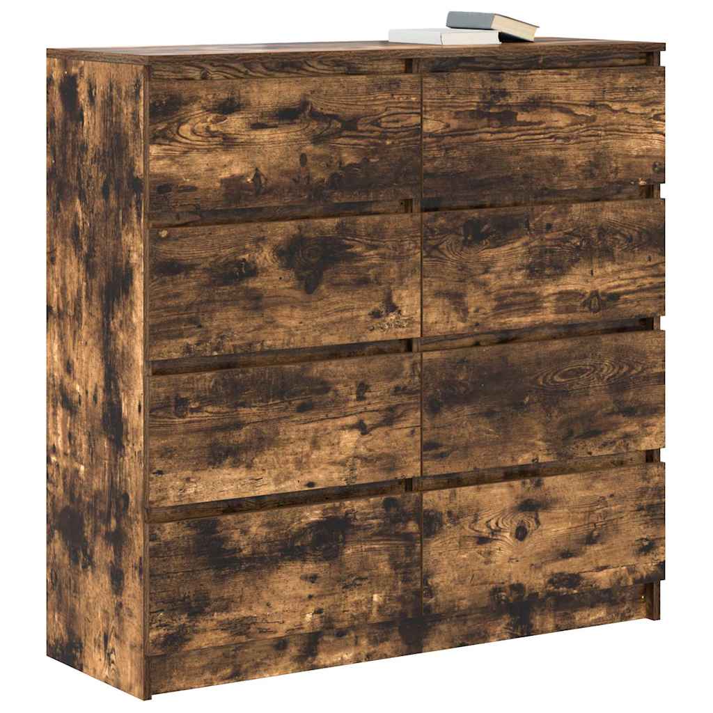 skænk 100x35x99 cm konstrueret træ røget egetræsfarve
