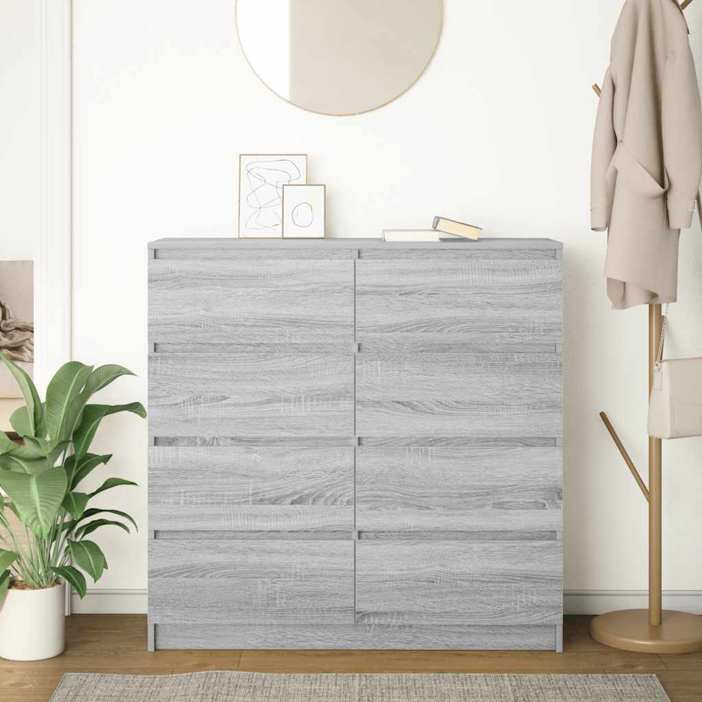 skænk 100x35x99 cm konstrueret træ grå sonoma-eg
