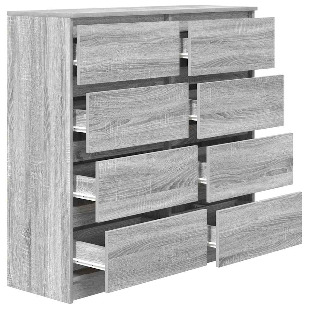 skænk 100x35x99 cm konstrueret træ grå sonoma-eg