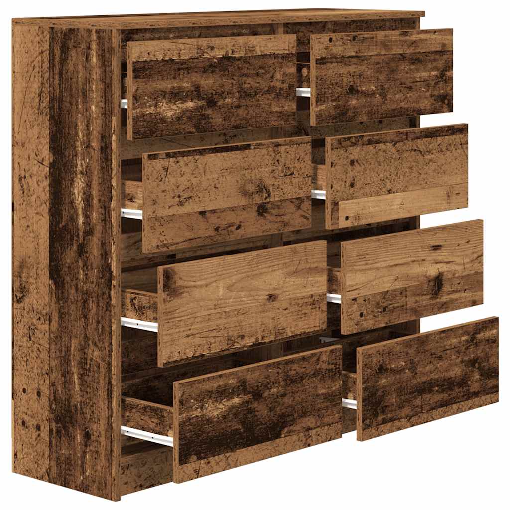 skænk 100x35x99 cm konstrueret træ antikt træ