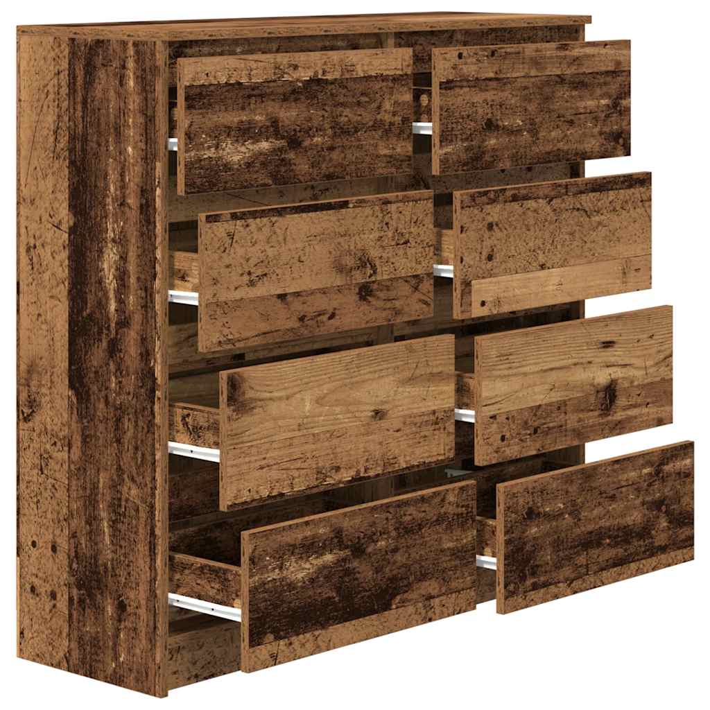 skænk 100x35x99 cm konstrueret træ antikt træ