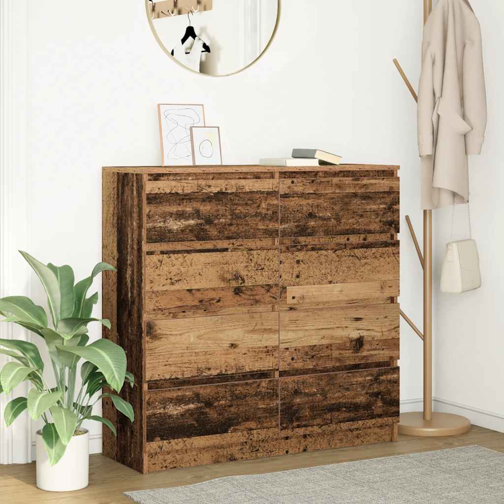 skænk 100x35x99 cm konstrueret træ antikt træ