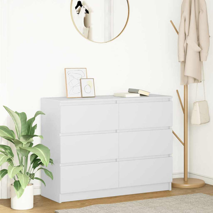 skænk 100x35x76 cm konstrueret træ hvid