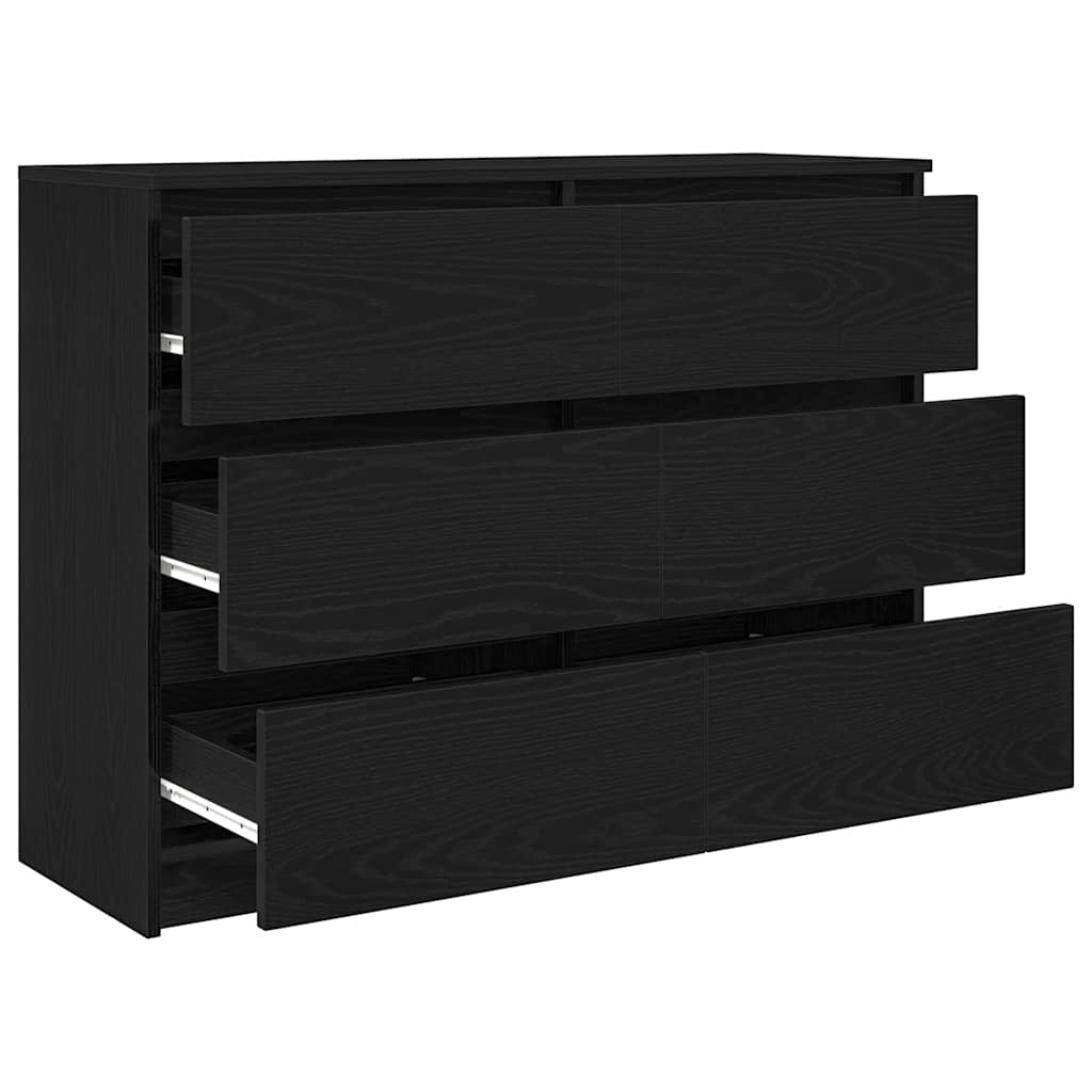 skænk 100x35x76 cm konstrueret træ sort egetræsfarve