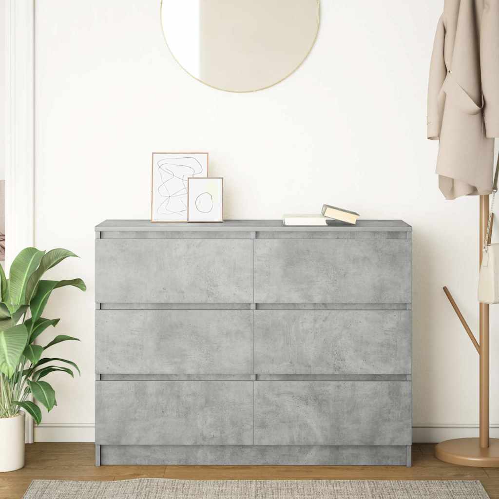 skænk 100x35x76 cm konstrueret træ betongrå