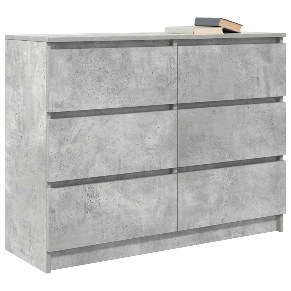 skænk 100x35x76 cm konstrueret træ betongrå
