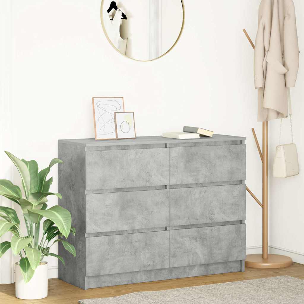 skænk 100x35x76 cm konstrueret træ betongrå
