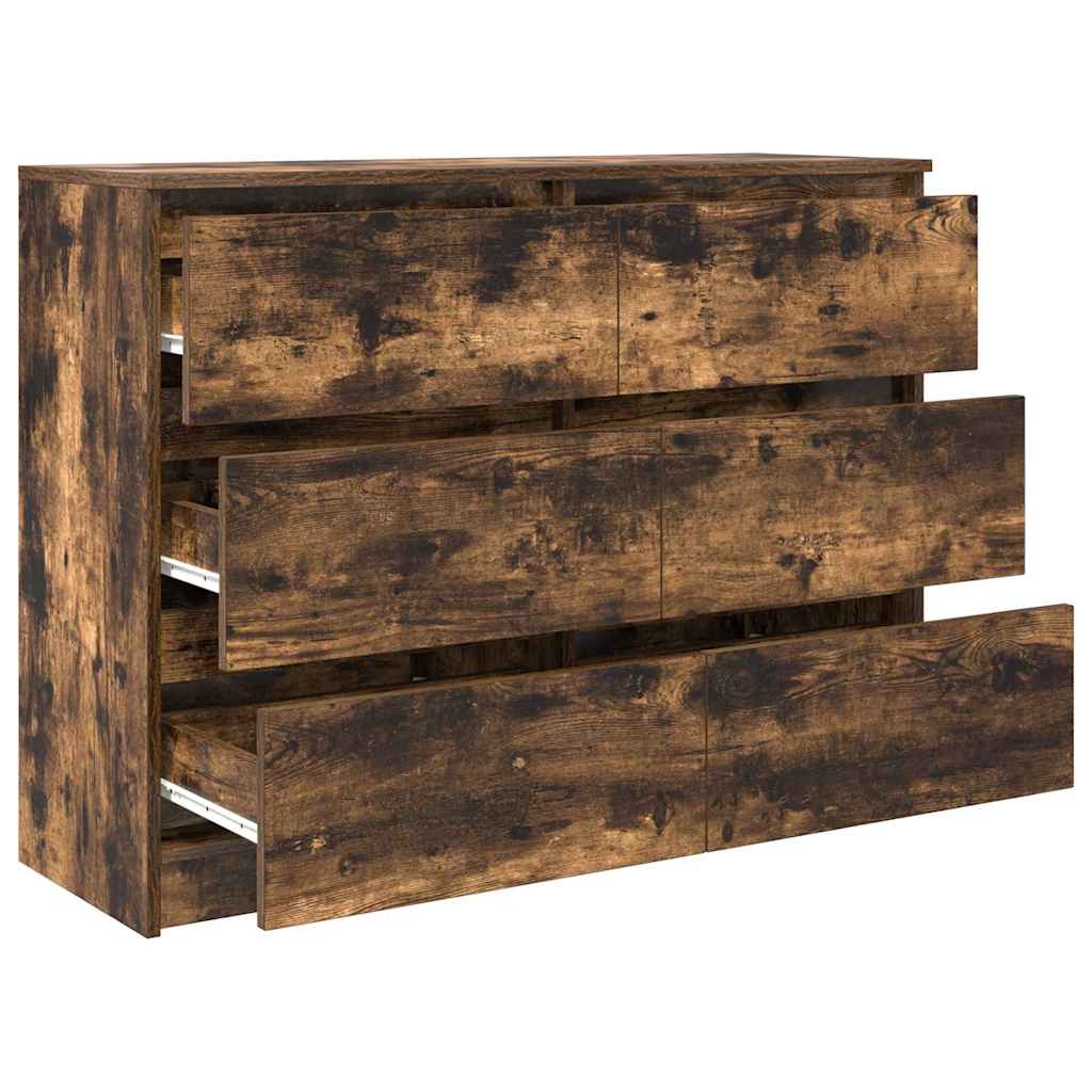 skænk 100x35x76 cm konstrueret træ røget egetræsfarve