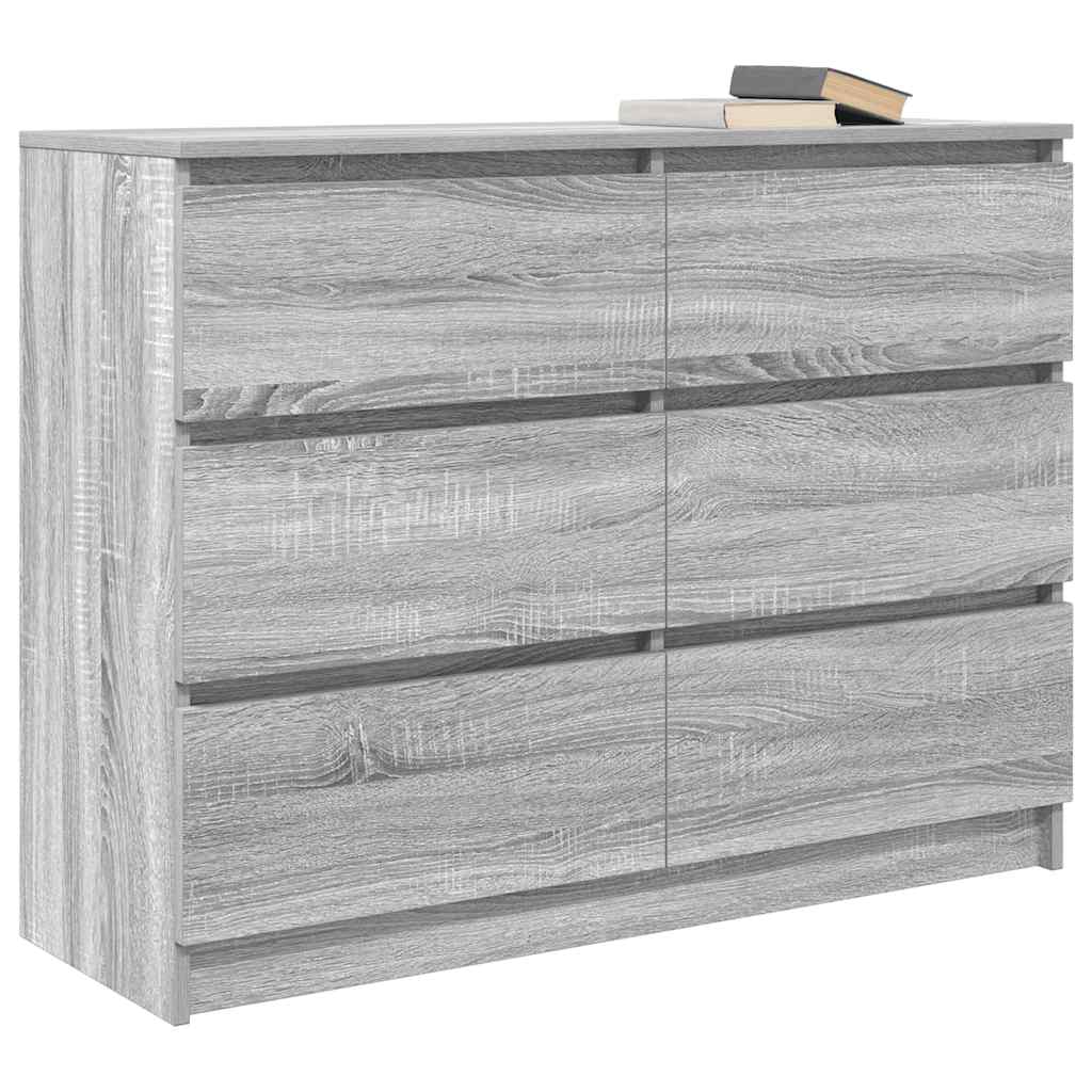 skænk 100x35x76 cm konstrueret træ grå sonoma-eg
