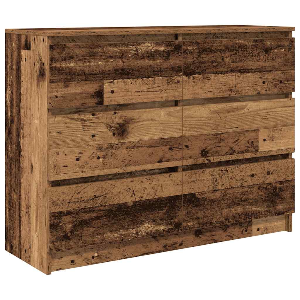 skænk 100x35x76 cm konstrueret træ antikt trælook