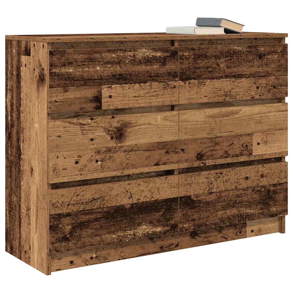 skænk 100x35x76 cm konstrueret træ antikt trælook