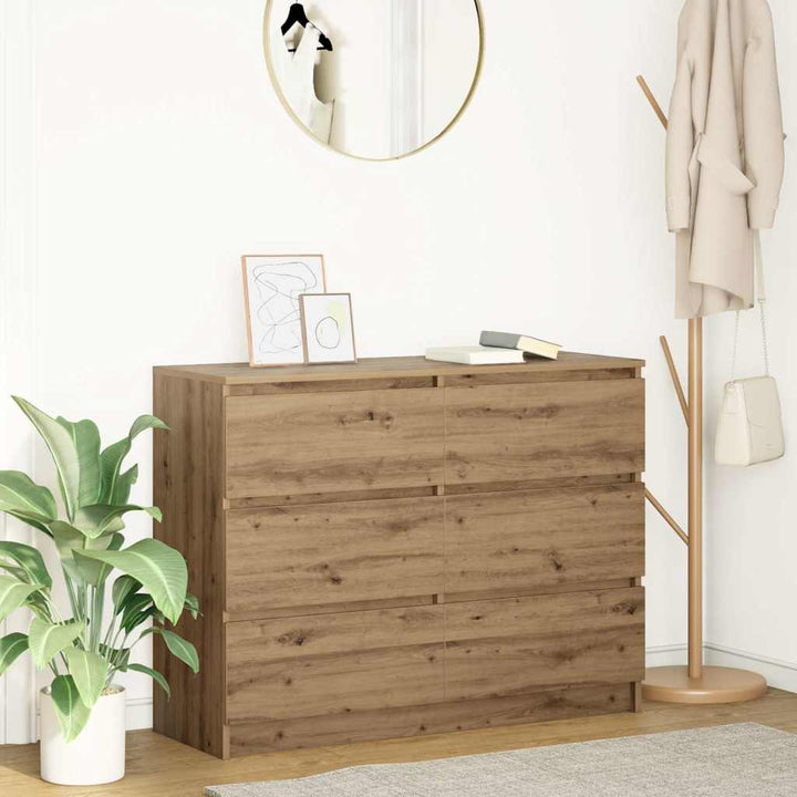 skænk 100x35x76 cm konstrueret træ kunsteg