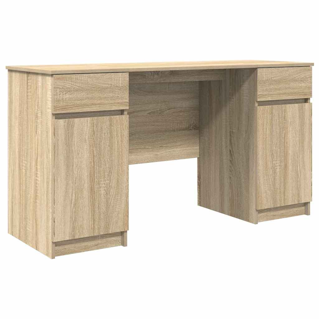 Bord med skuffe Sonoma-eg 140 x 49 x 76 cm Konstrueret træ