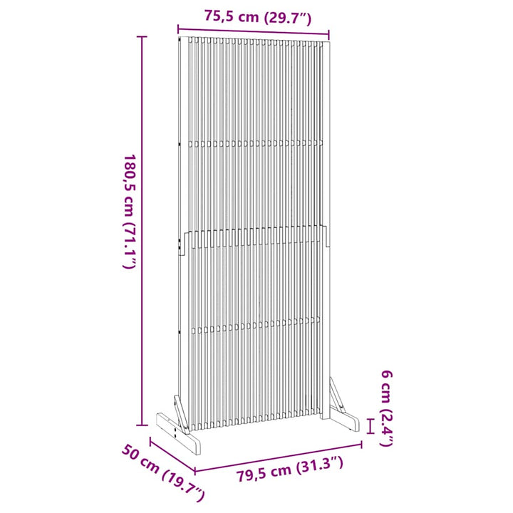 Privacy Screen indendørs/udendørs 180,5 cm massivt akacietræ