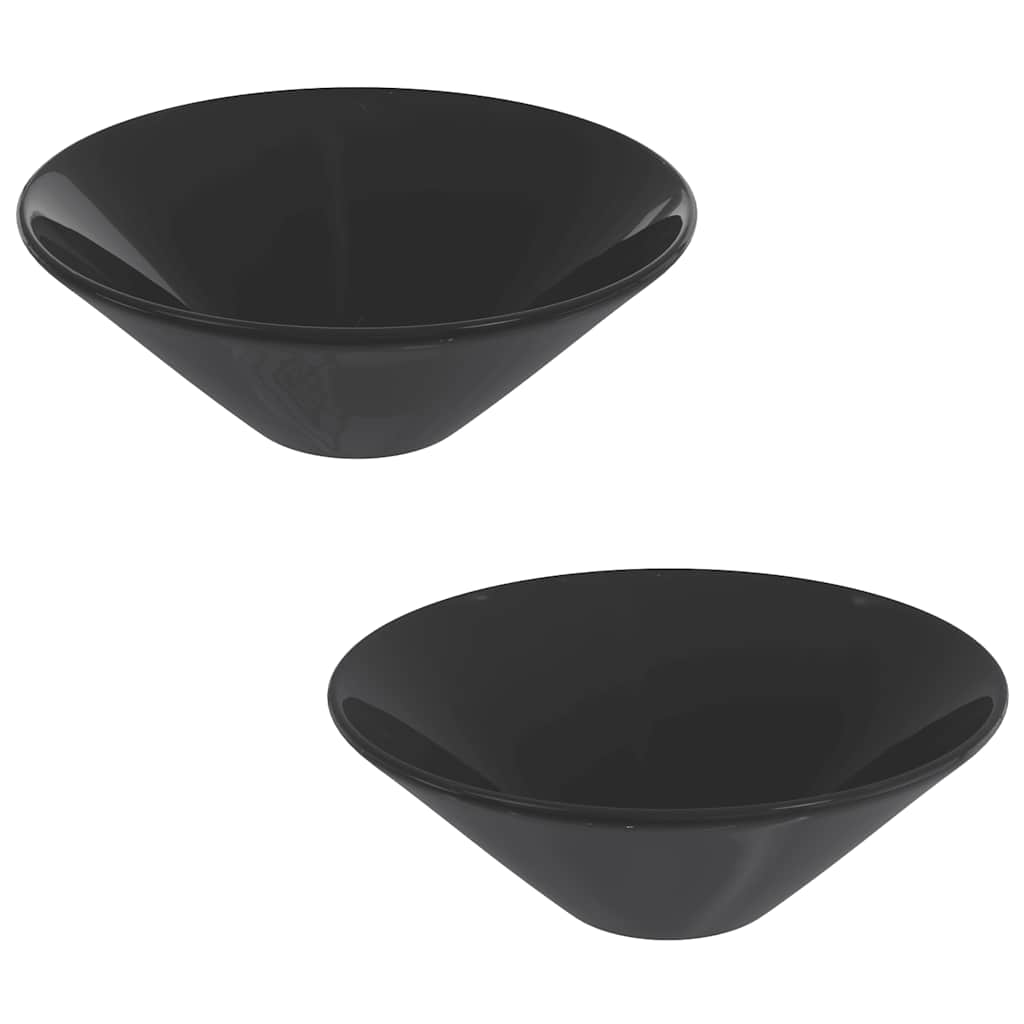 håndvaske 2 stk Ø42x14 cm keramik glans sort